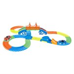 Гибкий трек Большое путешествие с машинками на радиоуправлении, рампа, мост конструктор 1Toy 227 деталей Т16713