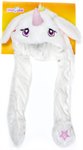 Хлоп-Ушки Единорог белый шапка детская с поднимающимися ушками 1TOY Т17635