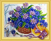Сапфировый букет Алмазная картина с фигурными стразами Color Kit FKU006