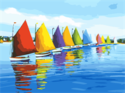 Цветные парусники Картина по номерам Color Kit CE259