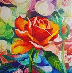 Эффектная роза Картина с алмазными стразами на холсте Color Kit KD003