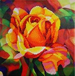 Красная роза Картина с алмазными стразами на холсте Color Kit KD005
