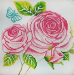 Винтажные розы Картина с алмазными стразами на холсте Color Kit KM013