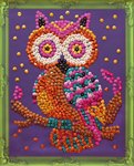 Сова картина из пайеток на холсте Color Kit CM004