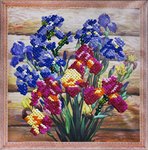 Ирисы картина из пайеток на холсте Color Kit CMD001