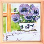 Анютины глазки картина из пайеток на холсте Color Kit CMD003