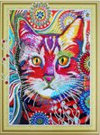 Кот в одуванчиках Алмазная картина с фигурными стразами Color Kit FM006
