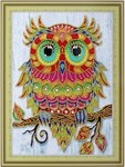 Веселый совенок Алмазная картина с фигурными стразами Color Kit FM016