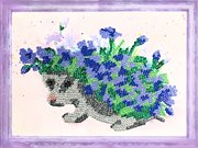 Цветочный еж картина из пайеток на холсте Color Kit CME005
