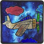 Самолетик в облаках аппликация цветной фольгой Color Kit MH002