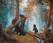 Утро в сосновом лесу Картина по номерам на холсте ФРЕЯ