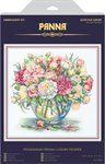 Пионы в шляпной коробке набор для вышивания PANNA C-7058