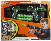 Игрушечное оружие Pneumo Street Battle с мишенью и мягкими шариками 10 шт. 2,8 см 1TOY Т16681