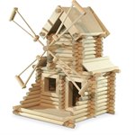 Мельница ветряная из бревнышек Деревянный конструктор 143 детали Стругъ