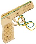 Резиночный пистолет Rubber Gun деревянный конструктор UNIWOOD