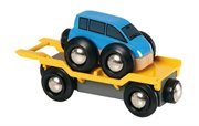 BRIO Вагон автоплатформа с машинкой деревянной железной дороги БРИО 33577