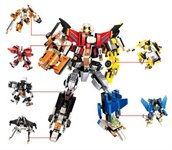 Blockformers конструктор блокформер 2в1 "Мегатрансфайтер" набор роботов трансформеров 6шт 1Toy Т18967