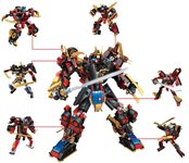 Blockformers конструктор блокформер 2в1 Мегасамурай" набор роботов трансформеров 6шт 1Toy Т18969