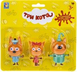 Коржик, Карамелька и Компот игровой набор Три кота 1TOY Т17171