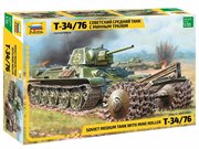Советский танк Т-34/76 с минным тралом Сборная модель 1/35 Звезда 3580