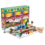 BRIO Новогодний рождественский адвент календарь с сюрпризами деревянной железной дорогой БРИО 33848