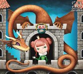 Принцесса и Дракон Фигурный деревянный пазл 50 деталей Нескучные Игры 8262