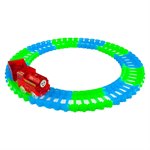 Гибкий трек для машинок "Ночной Экспресс" с паровозом, светится в темноте конструктор 1Toy 62 детали Т13190