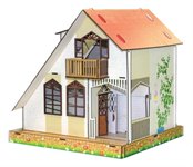 Кукольный домик Дуплекс деревянный конструктор цветной Полноцвет