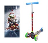 Самокат кикборд детский трехколесный со светящимися колесами MARVEL Мстители 1 Toy Т11420