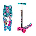 Самокат кикборд детский трехколесный со светящимися колесами LOL 1 Toy Т14734