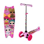 Самокат кикборд трехколесный со светящимися колесами LOL 1 Toy Т14747