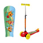 Самокат кикборд трёхколёсный со светящимися колёсами Три Кота 1TOY Т17314