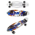 Скейтборд со светящимися колесами Графити белый NAVIGATOR Т17044