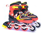 Роликовые коньки раздвижные размер S (30-33) со светом Navigator Т59724Н цвет красный