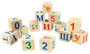 Деревянный кубики Веселый счет Цифры и знаки счета 12 шт. И664