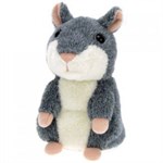 Интерактивная плюшевая игрушка повторюшка Mimicry Pet Toys Говорящий хомяк серый