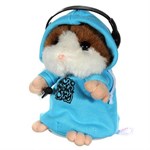 Интерактивная плюшевая игрушка повторюшка Mimicry Pet Toys Говорящий танцующий хомяк Ди Джей синий