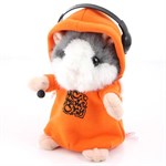 Интерактивная плюшевая игрушка повторюшка Mimicry Pet Toys Говорящий танцующий хомяк Ди Джей оранжевый