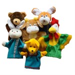 Домашний кукольный театр Зайкина избушка Перчаточные мягкие игрушки 6 персонажей, Тайга