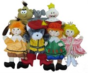 Кукольный театр Кот в сапогах Перчаточные мягкие игрушки 7 персонажей, Тайга