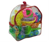 Игрушки для песочницы Набор №273 Кеша самосвал ведро-цветок среднее формочки лопатка грабельки лейка в рюкзаке