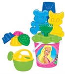 Набор для игры в песочнице №171 ведро ситечко лопатка грабельки формочки лейка