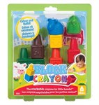 Набор восковых фигурных мелков Block Crayon для малышей Ферма 7 мелков