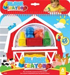 Набор восковых фигурных мелков Block Crayon с альбомом для раскрашивания для малышей Ферма 5 мелков 6006