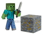 Minecraft Игровой набор фигурка Зомби Майнкрафт 3 предмета