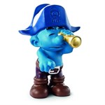 Коллекционная фигурка гномик Смурфик вперед смотрящий с подзорной трубой