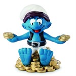 Коллекционная фигурка гномик Смурфик охотник за сокровищами