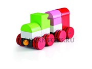 Деревянная игрушка BRIO Конструктор из кубиков на магнитах Поезд светлый