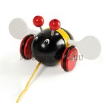 Деревянная игрушка BRIO Каталка Пчёлка на веревочке