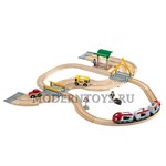 BRIO Деревянная железная дорога с переездом и станцией БРИО 33209
